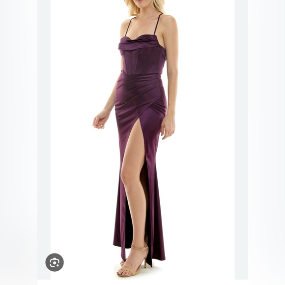 Speechless Small Pleated Side Slit Dresss - Picture 2 of 4